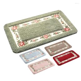 Carpets Pastoral Style Bath Carpet Rectangle Mat Anti-Slip Shower Room Rugs Floor Decor Toilet Carpets(40X60cm)