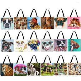 Shopping Bags Dog Printed Shoulder Casual Ladies Large Capacity Tote Girls Stylish Personalized Leisure Handbags