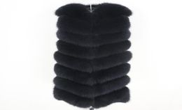 OFTBUY 2020 Black Real Fur Long Vest Winter Jacket Women Coat Natural Fluffy Fox Fur Outerwear Streetwear Thick Warm Waistwear5409396