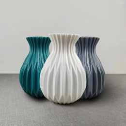 Vases Nordic Style Hydroponic Imitation Ceramic Plastic Vase Flower Arrangement Creative Decoration Ornament Room Home Decor