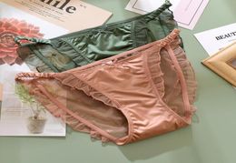 Women039s Panties Sexy Lace Women Ruffles Briefs Breathable Underwear Female Cute Bow Seamless Underpants2408514