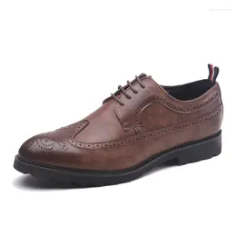 Casual Shoes 2024 Fashion Brand Brogues Men Business Thick Sole Party Footwear Mens Male Oxfords KA3361