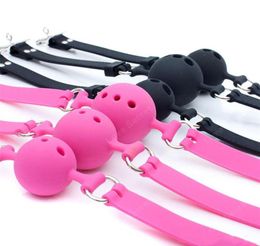 S ML Size Full Silicone Ball Gag for Women Adult Game Head Harness Mouth Gagged Bondage Restraints Sex Products Sex Toy6780895
