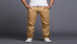 Intero2016 Summer Men Business Casual Slim Fit Pants Midwaist Solid Solid Fashion Mens Pants Straight Cargo Pantaloni maschio Chino Lig2435495