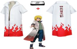 Hot Japan Anime Unisex 4th Yondaime Namikaze Minato Cosplay Hokage White Kostüm Overmantel Requisite 8102749