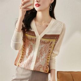 Women's Knits Elegant Soft Knit Shirts Sweater Cardigans Spring Autumn Casual Tees Basic Knitted Tops