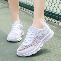 Casual Shoes Sneakers Women Mesh Summer Breathable Sports Light Comfort Running Vulcanized Lace-up Woman White