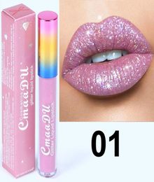 Shining Lip Lipstick Women Cosmetics Gliter Metallic Diamond Makeups Liquid Lipstick MH889815312