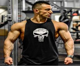 New Muscleguys Brand Uk Flag Skull Head Print Horror Funny Gyms Bodybuilding Stringer Tank Top Men 039S Fitness Singlets Breath1317852