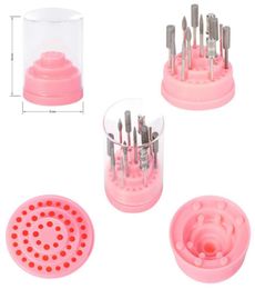 Whole New 48 Holes Nail Drill Bit Holder Exhibition Stand Display With Acrylic Cover Pro Nail Art Container Storage Box Manic5431210