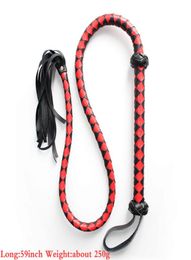 Bondage Fetish Red And Black PU Leather Sex Whip Bull Flogger Sex Products For Women And Men Adult Toys2615392