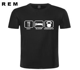 Eat Sleep Crossfit T Shirt Men Summer Short Sleeve Cotton Man Funny Crossfit Tshirts Tees Top 2103221320587