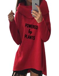 2018 New Fashion Spring Powered By Plants Vegan Print Tops Hoodies Kawaii Sweatshirts Female Cute Casual Creative Cropped4102936