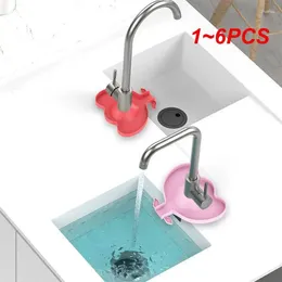 Table Mats 1-6PCS Kitchen Silicone Faucet Mat Flower Sink Drain Pad Bathroom Countertop Protector Shampoo Soap Dispenser Quick