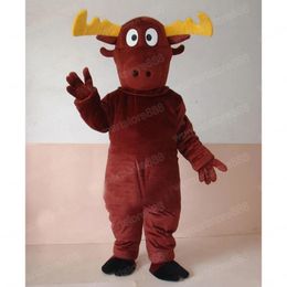 2024 High Quality Moose Deer Mascot Costume Fancy Dress for Men Women Halloween Outdoor Outfit Suit Mascot for Adult Fun Outfit Suit