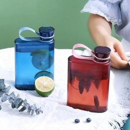Water Bottles 500ML Creative Matte Flat Plastic Bottle A5 Outdoor Sport Portable Notebook Kettle Wine For Male And Female