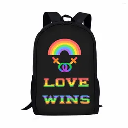 Backpack Fashion Love Wins Print Backpacks Travel Bag For Teenager Women Men 16 Inch Large Capacity Laptop Customize Mochila