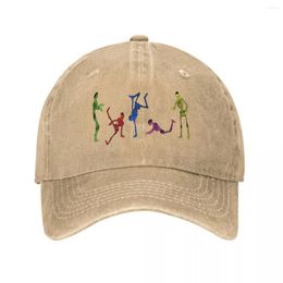 Berets Funny Neon Old School 80s Retro Break Dancing Skeletons Baseball Caps Denim Hats Casquette Streetwear Cowboy Hat
