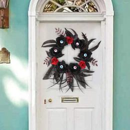 Decorative Flowers Halloween Wreath Porch Window Garland Rose Eyeball Front Door For Farmhouse Dining Room Decorations Cafe Festivals