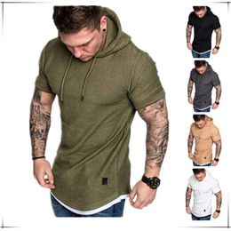 Summer New Men S Hooded In European Size Short Sleeved T Shirt For ize hort leeved hirt