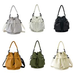 2024 top Designer Single Shoulder Crossbody Fashion Casual Bucket Bags Large Capacity black white green Nylon Handheld Drawstring Bag