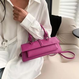 Evening Bags Spring Elegant Women Handbags And Purses Designer Office Lady Orange Shoulder Bag Solid PU Leather Crossbody Classic Clutch