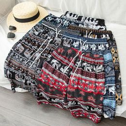 Women's Shorts High Waisted Women Summer Trendy Elastic At Home Casual Short Pants Drawstring Beach