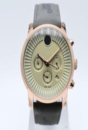 Drop 42mm chronograph quartz leather band luxury men designer watch day date military mens watches on men wristwatch 8174201