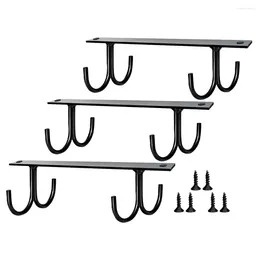 Kitchen Storage 3 Pcs European Style Iron Cabinet Under Mug Rack Hanger Cup Metal Bracket Delicate Mugs Hook Hooks