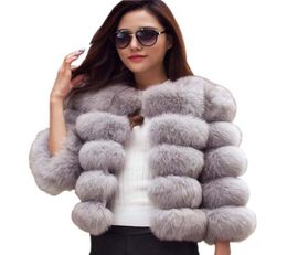 EDC8 S3XL Mink Coats Women 2022 Winter Top Fashion Pink FAUX Fur Coat Elegant Thick Warm Outerwear Fake Fur Woman Jacket2861779