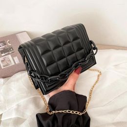 Shoulder Bags Fashion Exquisite Shopping Bag Portable Lattice Pattern Handbag Chain Leather Crossbody Solid Street Purse