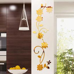 Wall Stickers 3D DIY Flower Shape Acrylic Sticker Modern Decoration Home Decor Living Room Removable Mural Wallpaper Art Decals