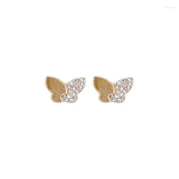 Stud Earrings Golden Bling Starry Shining Clear Crystal Butterfly Alloy For Women Jewellery Accessories