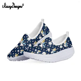 Casual Shoes Noisydesigns Slimming Swing For Women Cartoon Tooth With Fairy Wedge Platform Fitness Walking Sneaker Thick Sole Size 41