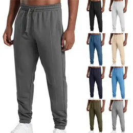 Men's Pants Men Spring And Summer Pant Casual All Solid Colour Painting Cotton Linen Loose Trouser Fashion Beach Pockets