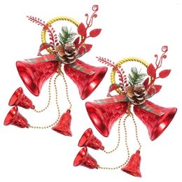 Decorative Figurines 2 Pcs Christmas Bells Tree Pendants Nativity Ornaments Home Decor Xmas Decoration Hanging The