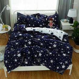 Bedding Sets Meteor Shower Bedroom Set Black And White Duvet Cover Sheet Pillowcase Five-pointed Star 4/3pcs Home Textile