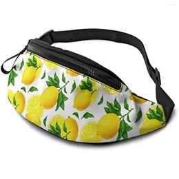 Backpack Fanny Pack Yellow Lemon Fruits Waist Bag With Headphone Hole Belt Adjustable Sling Pocket Fashion Hip Bum For Women Men