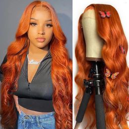 Ginger Orange Lace Front Wigs Human Hair 13x4 HD For Wome Body Wave 180% Density