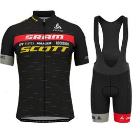 SCOTT Cycle Jersey Summer Cycling Clothing Mens Sets Bicycle Equipment Sports Set Outfit Mtb Male Mountain Bike Bib Shorts 240511