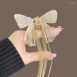 Hair Accessories Rhinestone Butterfly Chain Tassel Claw Festival Hairpin For Girls Clips Women Fashion