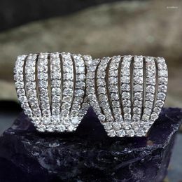 Stud Earrings Huitan Trendy Claw Shaped For Women Sparkling Cubic Zirconia Piercing Accessories Modern Fashion Female Jewellery