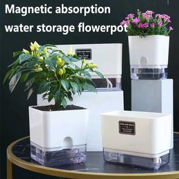 Planters Pots Automatic Watering Flower Pot Type 4 Plastic Automatic Watering Flower Pot Magnetic Adsorption DesignQ240517