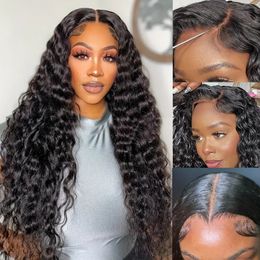 28 26 24 22 32 Inches Center Parting Long Wigs Black Small Wavy Hair For Black Women Wholesale Europe America Fashion Lace front Rose Net Long Hair