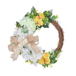 Decorative Flowers 40x40cm Wicker Home Decor Flower Wreath For Door Or Window Outdoor Valentine