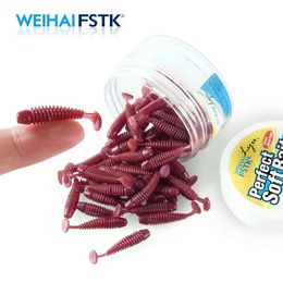 Baits Lures Fishing soft artificial worm bait TPR 0.5g 35mm fish flavored silicone flexible bait swimming bag maggot swinging deviceQ240517