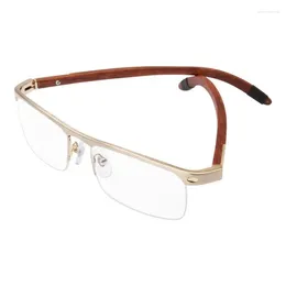 Sunglasses Frames Cardi Wooden Spring Leg Glasses Frame Men's Half-frame Business Fashion Optical Myopia Temperament