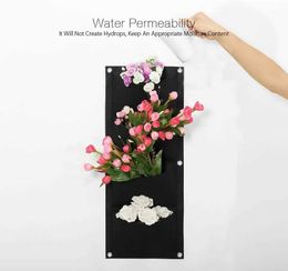 Planters Pots 4 vertical garden plant growth bags wall mounted plant pot layout plant and flower storage bags home garden seed cansQ240517