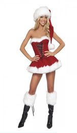 Miss Santa Claus Costume Womens Mrs Father Christmas Xmas Fancy Dress Outfit zl7084717299