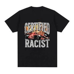 Certified Race Car Funny Graphic TShirt Men Fashion Vintage Short Sleeves Tshirts Cotton Casual Oversized Tee Shirt Streetwear 240518